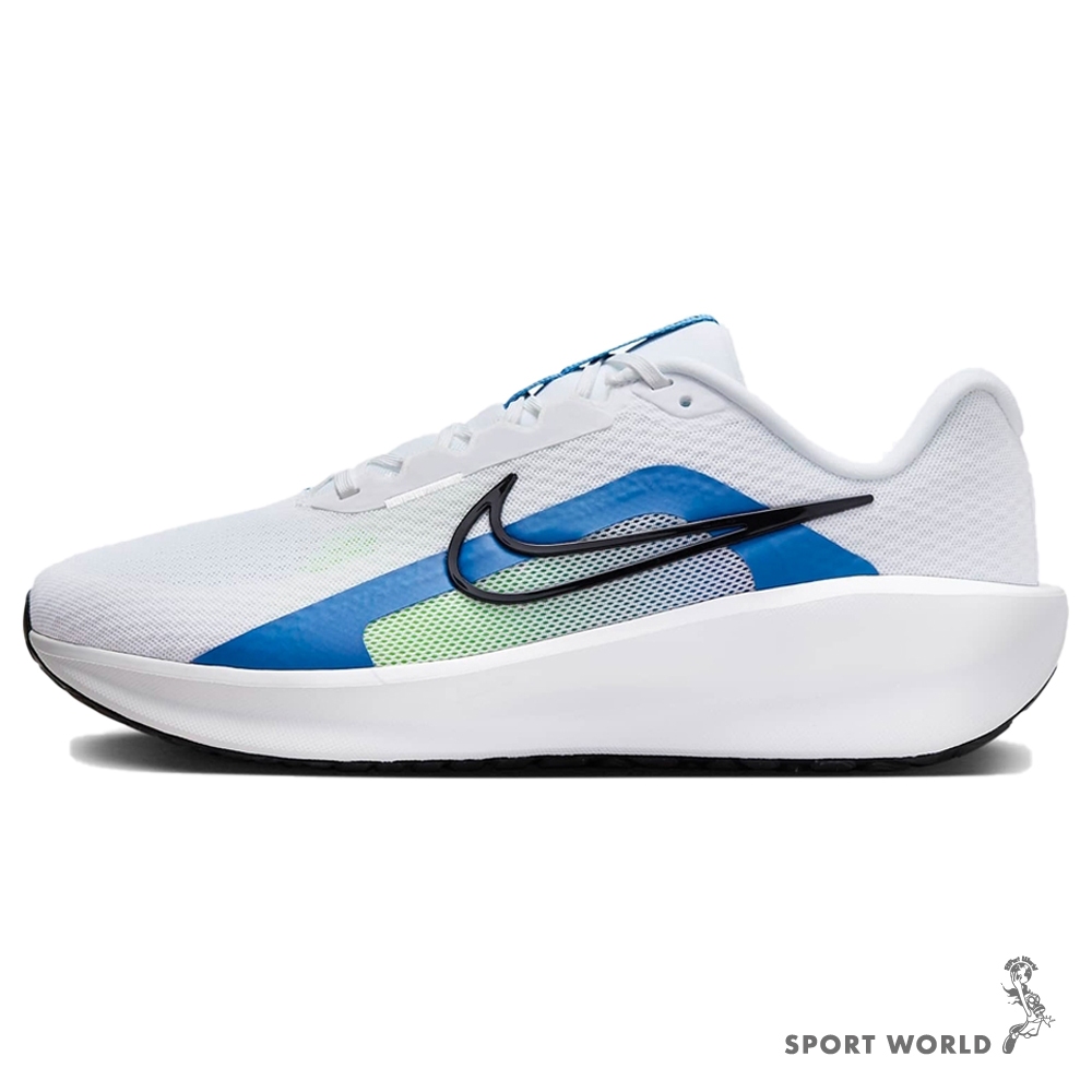 Nike 男鞋 慢跑鞋 寬楦 Downshifter 13 白藍【運動世界】FJ1284-103