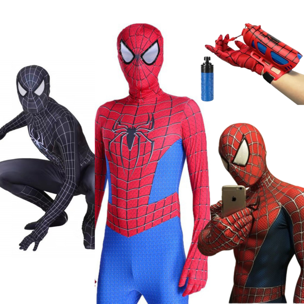 蜘蛛人(兒童/成人) 現貨發票 WULA烏拉 蜘蛛人衣服 黑色蜘蛛人衣服 Spiderman衣服 蜘蛛人頭套 吐蜘蛛絲