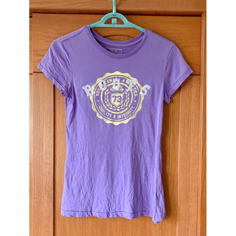二手～Roots 短袖T恤 女 xxs 淺紫色
