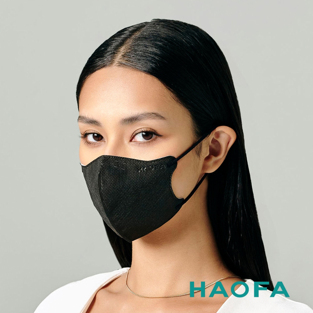 HAOFA氣密型99%防護醫療N95口罩活性碳款(抗UV50+)-霧黑碳(30入)