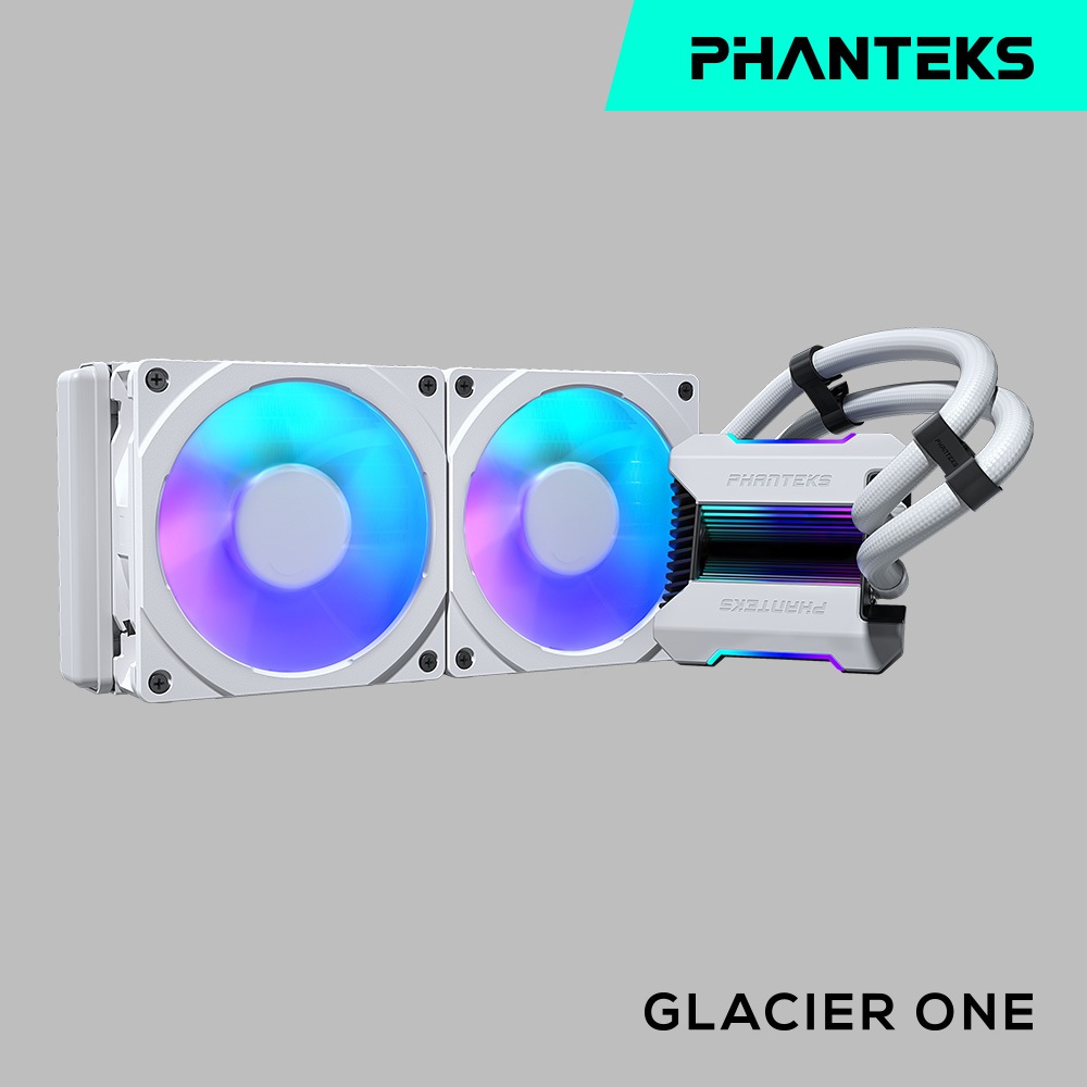 Phanteks 追風者 Glacier One 240MPH 白色AIO一體式水冷散熱器(ARGB風扇燈罩)
