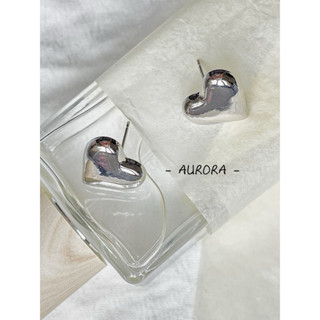 《Aurora》 925銀耳針 個性潮酷立體金屬愛心耳環 小眾冷淡風港風 不掉色