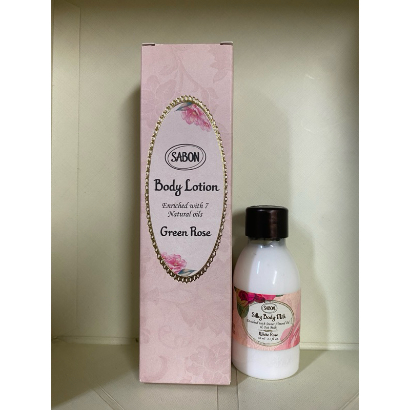 全新💐 SABON 白玫瑰絲綢身體乳液50ml、綠玫瑰身體乳液50ml (專櫃公司貨)