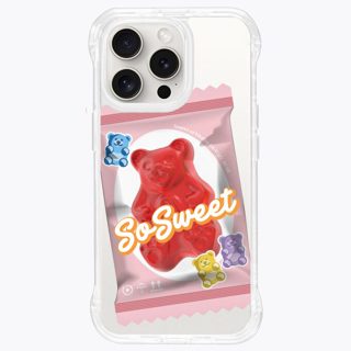 LANIS 小熊捏捏軟糖 草莓口味【標準版透明】懶人支架手機殼 iPhone 16 15 14 13 Pro Max