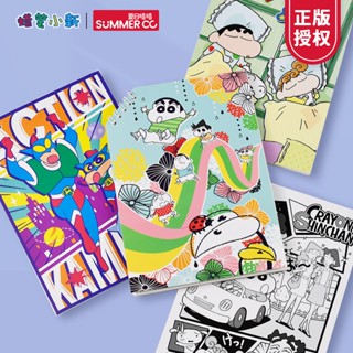 【現貨】正版 蠟筆小新 斜角線圈本 A5 國中 國小 本子 記事本 筆記本 文具 新之助 睡衣小新 動感超人 夏日嘻嘻