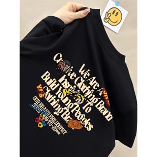 【林木木】英文印花100%純棉 短袖上衣 t恤 短袖t恤 oversize 短袖女 情侶裝 ins 風衣服 下半身失蹤上