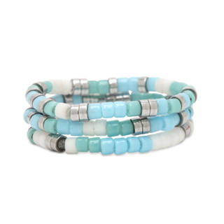 Pura Vida 美國手工 SEAFOAM DREAM 海泡沫之夢彈性戒指三件組