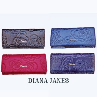 🎀【DIANA JANES】黛安娜翻蓋拉鍊零錢袋 真皮長夾 女生長夾 皮夾（現貨）~玫瑰花