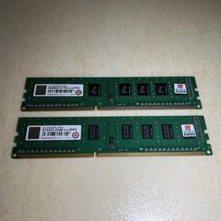 Transcend 建立 桌機用 4G DDR3 1600 單面 2支一起賣