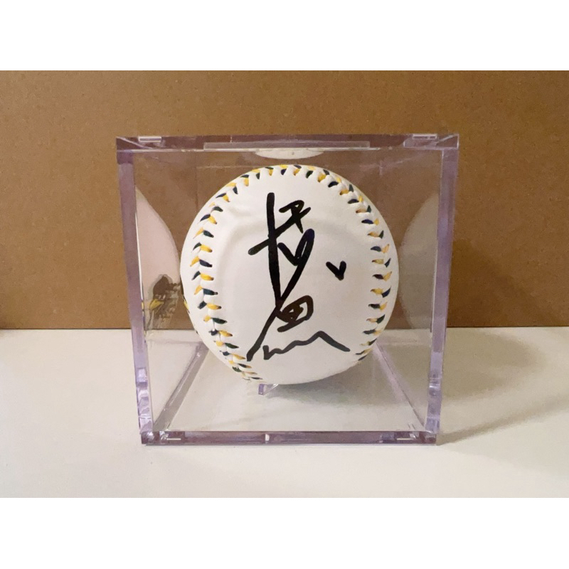 台鋼雄鷹 WING STARS 啦啦隊女孩 #5 恬魚 簽名球 附球框