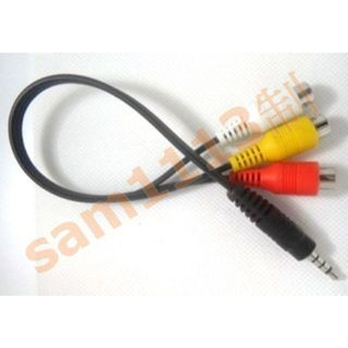 113轉接線 音源AV線 3.5mm RCA立體聲音源公頭 <約0.25米> 蓮花母頭(梅花母頭) 1分3 轉換線
