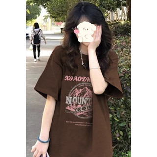 【鹿向南】上衣短袖 t恤 白色衣服 純棉短袖 oversize t恤 韓版上衣 學院風 印花 t恤 情侶裝短袖 衣服女