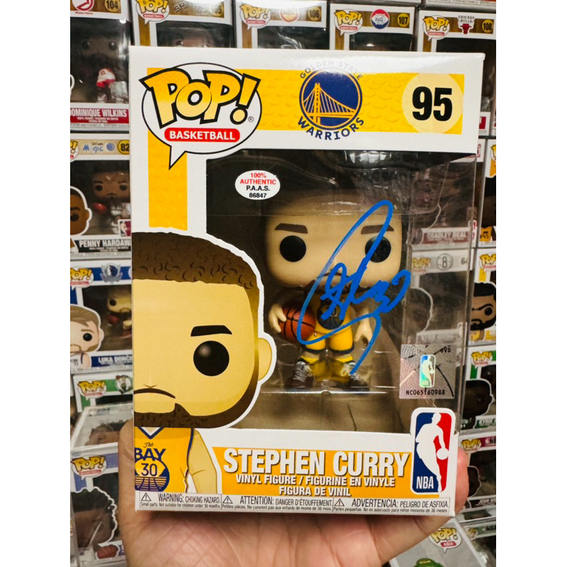 Funko NBA金州勇士隊Stephen Curry親筆簽名公仔P.A.A.S認證/咖哩