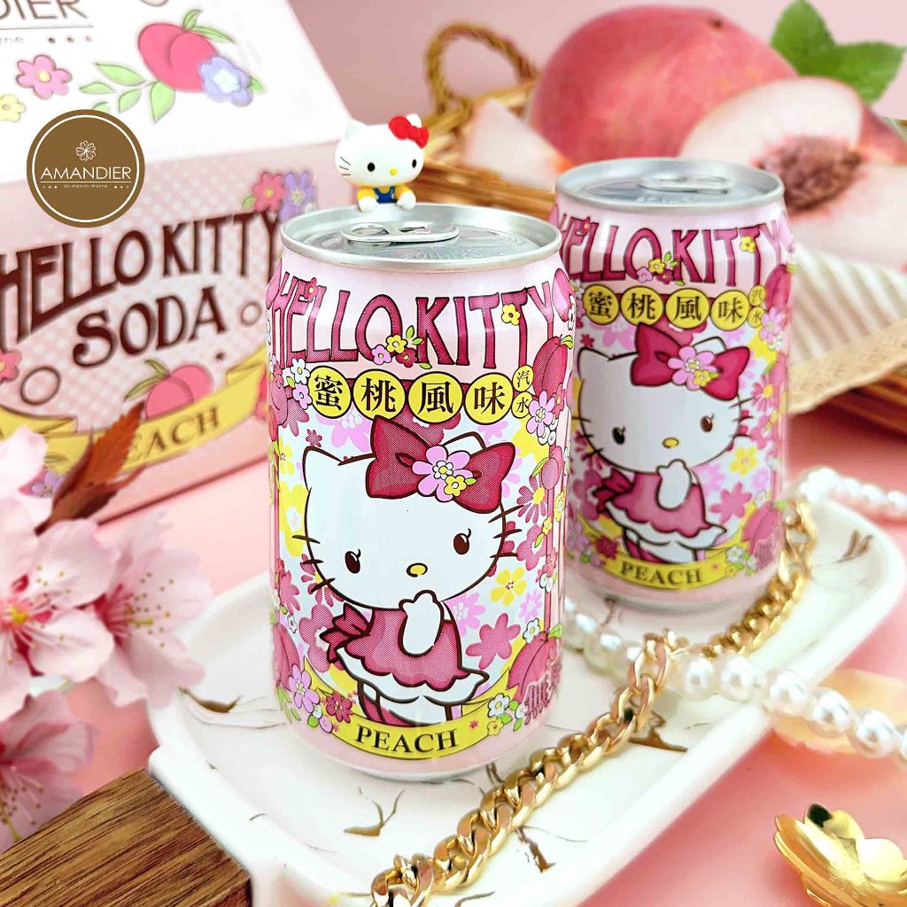 【雅蒙蒂文創烘焙禮品】Hello Kitty蜜桃風味汽水 (單罐)