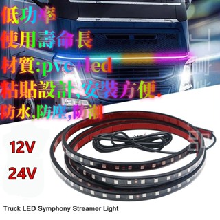 免運發貨12/24v LED 汽車卡車燈 RGB 閃爍卡車 LED 燈條,用於拖車貨車裝飾和駕駛時警告 5050SMD