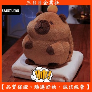 【臻選優品】三合一抱枕毯 可愛水豚抱枕被子兩用辦公室學生午睡枕頭毯子二閤一午休汽車靠枕 水豚君被子 卡皮巴拉抱枕被