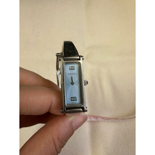 古馳GUCCI 1500L｜細長方形經典｜水藍色｜手環女用錶｜古董錶｜斷貨｜絕版｜高雅｜經典