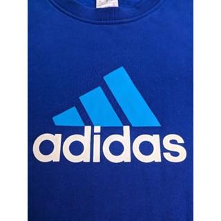adidas 寶藍色內刷毛長袖T-shirt 保暖長T 保暖衛衣