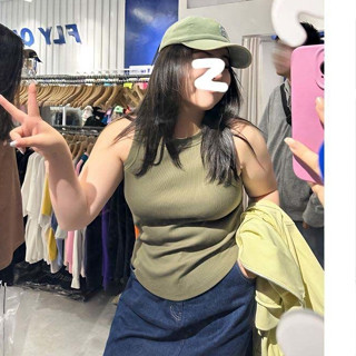 💕甜心大尺碼💕大尺碼背心 工字背心女胖mm彈力舒適時髦針織春新款內搭打底上衣