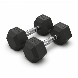 【Fitek健身網】10公斤六角啞鈴組*2支 六角包膠啞鈴 橡膠啞鈴 20KG啞鈴套裝 家用 健身房健身 重訓 舉重