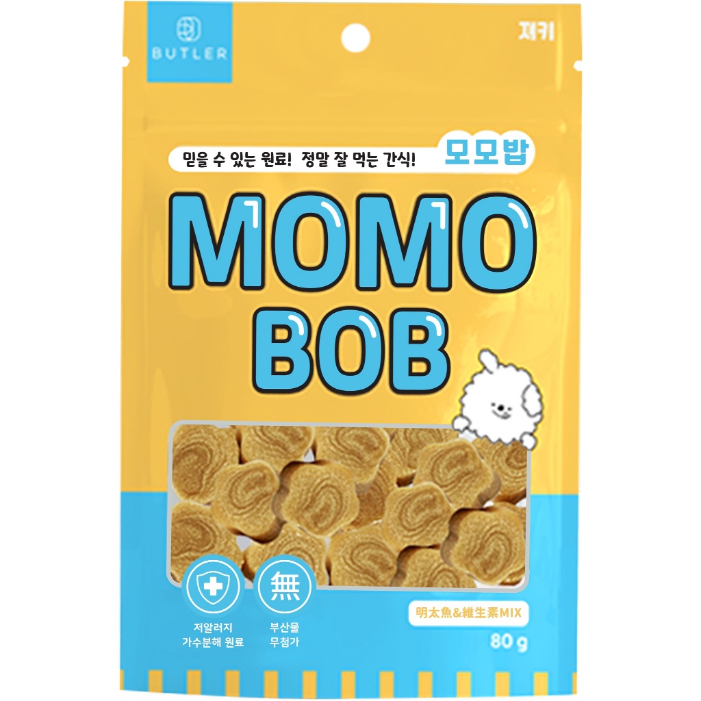 Momobob 肉乾 | 明太魚&維生素MIX 低敏 含維生素 現貨寄出 韓國原裝進口 狗狗零食 Petwoof陪我寵物