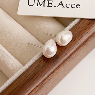 [全純銀.耳環] 巴洛克珍珠耳環 【UME】單顆珍珠耳環 / S925純銀耳環 / 淡水珍珠耳環