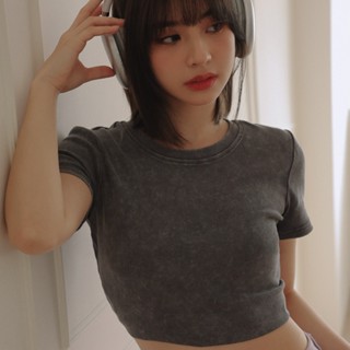 AIR SPACE LADY 水洗羅紋圓領上衣(卡其/綠/灰) 女裝 現貨