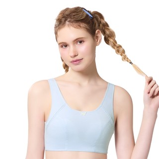 SWEAR 思薇爾 芭特Fly系列 M-XXL 無鋼圈 素面 少女短背心 (冰島藍)