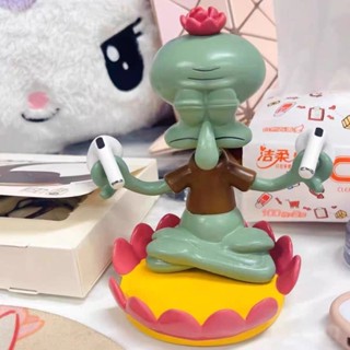 小廢物俱樂部 派大星筆筒 章魚哥手機架 蓮花座章魚哥 創意擺件 海綿寶寶 筆插 卡通 收納筒 學生 生日禮物 交換禮物