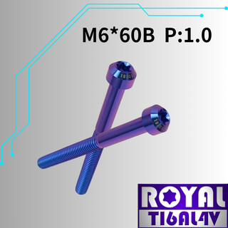 【瘋螺絲】ROYAL 鈦合金螺絲★ M6*60B P:1.0 錐形螺絲★ 64鈦/正鈦/鈦合金螺絲★出貨附發票★幻彩藍