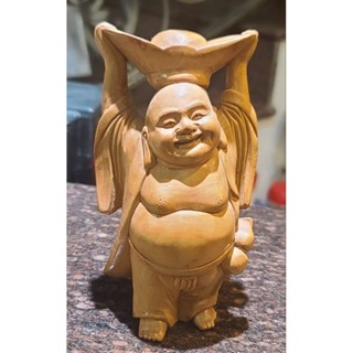 黃楊木木雕 招財進寶彌勒佛 木雕 財源滾滾 手工雕刻品 木雕藝品 彌勒佛雕像 藝術收藏 黃楊木雕 黃楊木雕刻品 木雕擺件