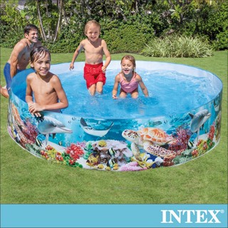【INTEX】免充氣幼童戲水游泳池/泳池 244x46cm(2040L) 適用3歲+ (58472) 加滿水才能撐開