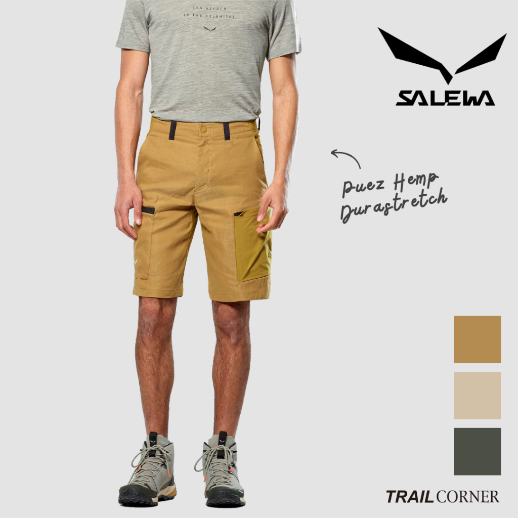 【SALEWA 義大利】PUEZ HEMP DURASTRETCH SHORTS 男 多功能短褲｜功能性夏季登山健行短褲