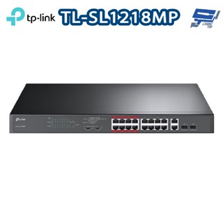 TP-LINK 昌運監視器 TL-SL1218MP 16埠 10/100Mbps+2埠Gigabit非管理型PoE交換器