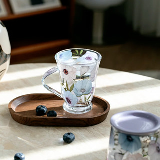 【臺灣24h出貨】蓮花系列玻璃杯 耐高溫牛奶杯 帶蓋涼水壺 果茶壺 高顏值花卉茶壺水杯 送禮 交換禮物
