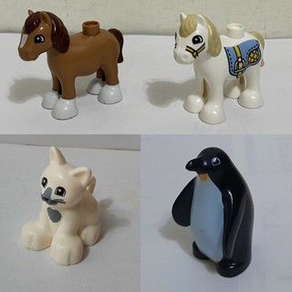 LEGO 樂高 DUPLO 得寶 動物系列-白馬/棕馬/白貓/企鵝
