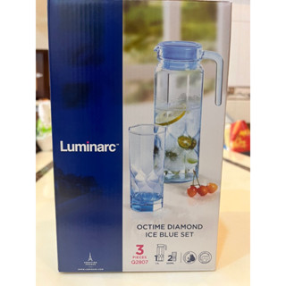Luminarc樂美雅玻璃雕花冷水壺(3入)