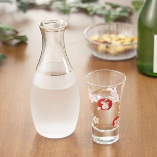 【日本TOYO-SASAKI】招福清酒杯100ml-丸紋兔&櫻花《拾光玻璃》酒器