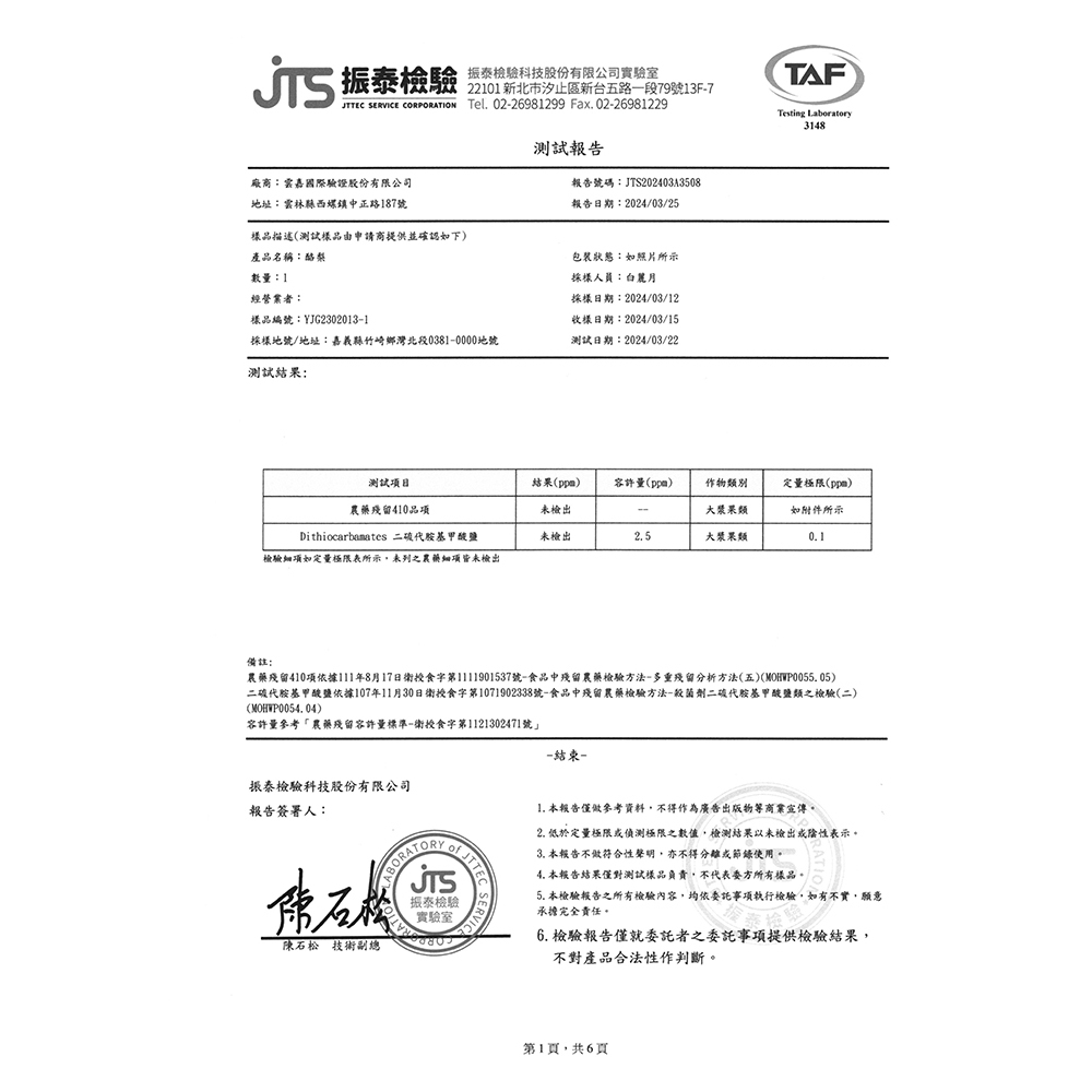 最新【檢驗報告】台灣冷凍酪梨(2023年產季)