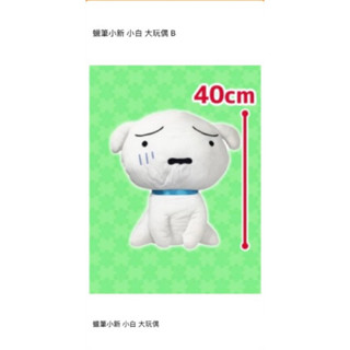 日本正版 Toreba 蠟筆小新 小白 娃娃40公分 全新