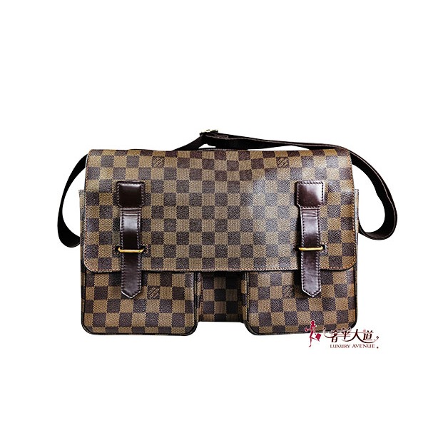 ＊奢華大道國際精品＊【L3144】LV咖啡色棋盤格BROADWAI郭富城包 N42270