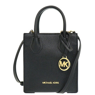 MICHAEL KORS 鵝卵石紋小款風琴包 琴譜包 手提斜背兩用包 真皮皮革 手提包 M72497 黑色MK(現貨)