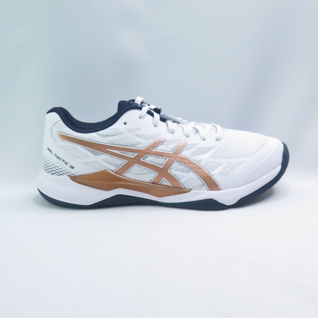 ASICS 1073A071101 GEL-TACTIC 12 男女排球羽鞋 2E寬楦 白x銅色【iSport愛運動】
