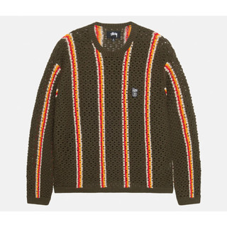 AirRoom 正品現貨 2024SS STUSSY PATTA STRIPE LOOSE GAUGE 寬鬆 圓領 毛衣