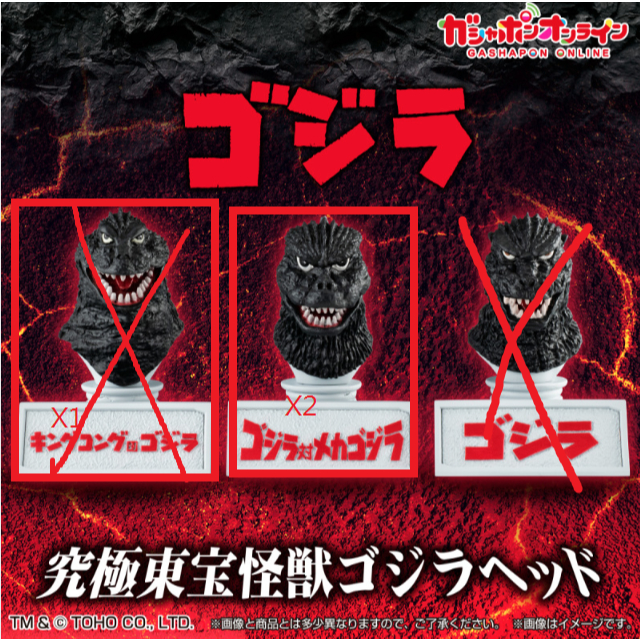 BANDAI 扭蛋 轉蛋 究極東寶怪獸哥吉拉頭像
