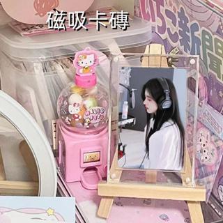 💗ins風 亞剋力 防護型 雙槽 卡磚 加厚凹槽 卡磚 磁吸相框 專輯 桌面 明星展示架 明星周邊 小卡展示展示架