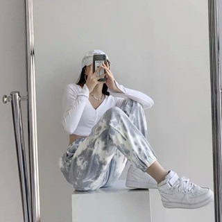 tie dye mist blue chinos