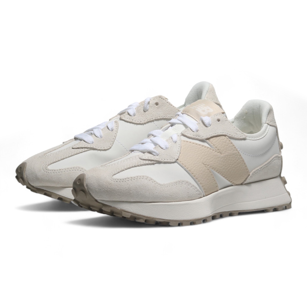 NEW BALANCE 休閒鞋 NB 327 米白 卡其 皮革 復古 女 WS327KG