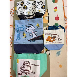 國泰產險 全新現貨史努比Snoopy 拉拉熊 卡娜赫拉 防水材質 帆布提袋 手提袋便當袋