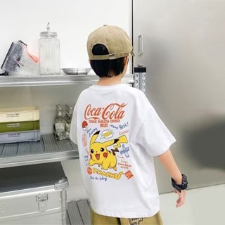✨Oh Baby✨臺灣現貨 男童短袖 兒童純棉T恤夏裝新款卡通皮卡丘男童女童寶寶短袖上衣韓版打底衫潮